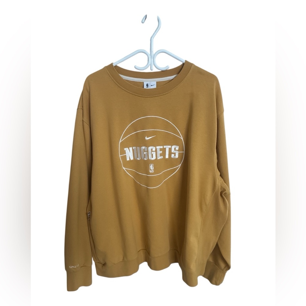 Nike Mustard Nuggets Basketball Crewneck